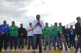 Il ministro Matteo Salvini a Tarquinia lido