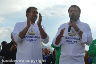 Il ministro Matteo Salvini a Tarquinia lido