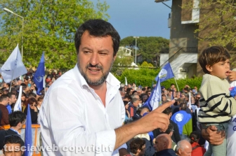 Il ministro Matteo Salvini a Tarquinia lido