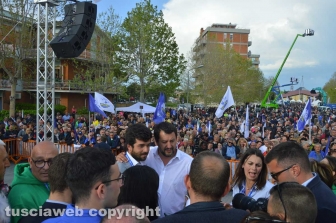 Il ministro Matteo Salvini a Tarquinia lido