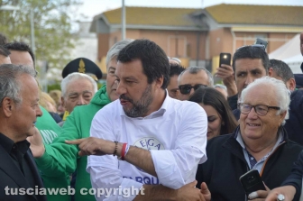 Il ministro Matteo Salvini a Tarquinia lido