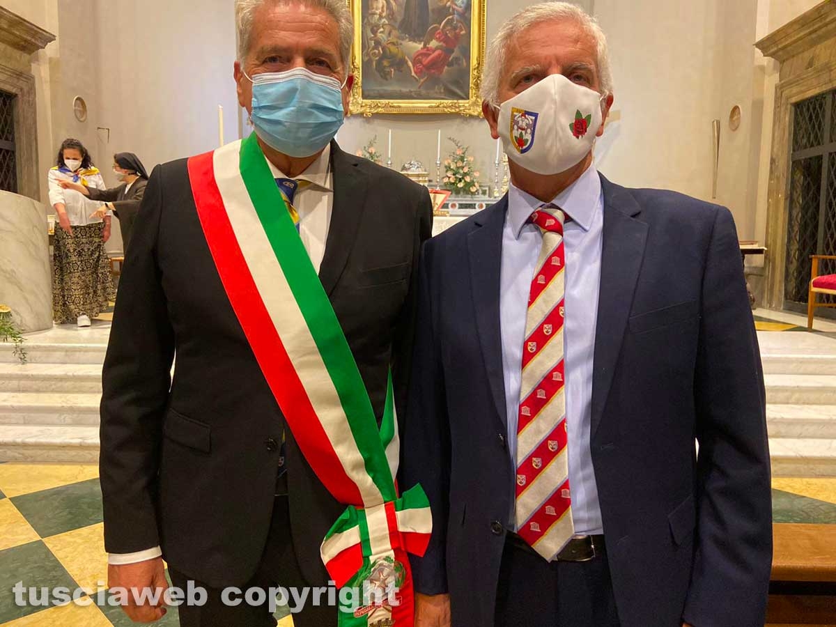 Santa Rosa 2021 - La messa del 3 settembre - Il sindaco Giovanni Arena con il presidente del sodalizio Massimo Mecarini
