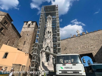 Viterbo - Santa Rosa - Il montaggio di Dies Natalis a San Sisto