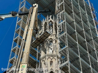 Viterbo - Santa Rosa - Il montaggio di Dies Natalis a San Sisto