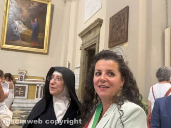 Santa Rosa - La messa in occasione della inaugurazione della chiesa restaurata - Suor Carmela Salvato con Chiara Frontini