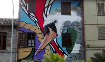 Sant'Angelo di Roccalvecce - Il murales con il cigno