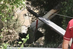 Il piccolo aeroplano durante il recupero