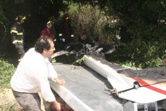 Il piccolo aeroplano durante il recupero