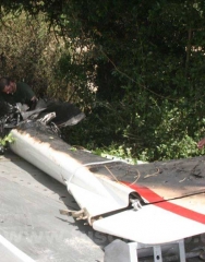 Il piccolo aeroplano durante il recupero