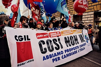 Sciopero generale - La camera sindacale viterbese a Roma