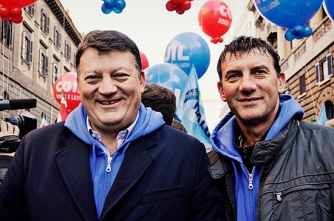 Sciopero generale - La camera sindacale viterbese a Roma - Pierpaolo Bombardieri e Giancarlo Turchetti