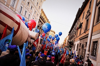Sciopero generale - La camera sindacale viterbese a Roma