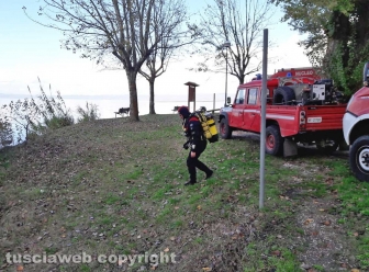 Lago di Bolsena - Le ricerche del disperso - Il nucleo sommozzatori dei vigili del fuoco