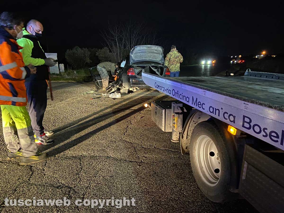 Viterbo - L'incidente sulla Tuscanese