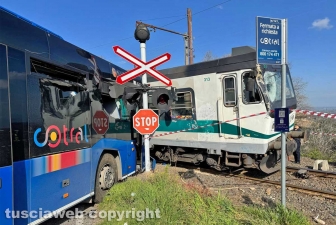 Soriano nel Cimino - Scontro pullman-treno