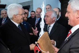 Viterbo - Il presidente della Repubblica Sergio Mattarella e Vincenzo Fiorillo