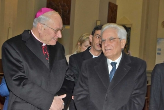 Viterbo - Santa Rosa - Il vescovo Lino Fumagalli e il presidente della Repubblica Sergio Mattarella