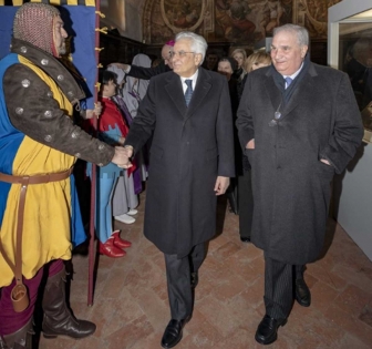 Viterbo - Il presidente della Repubblica Sergio Mattarella in visita a Santa Rosa