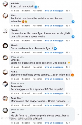 Sgarbi spregia i gay e su Facebook è rivolta