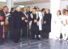 La visita del presidente Scalfaro alla Terme dei Papi