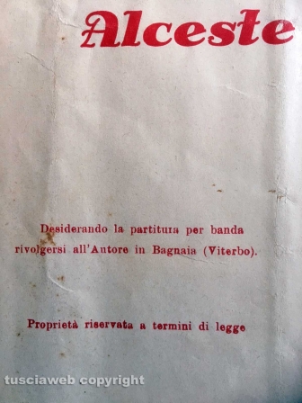 Spartiti del musicista di Bagnaia Alceste Corrado