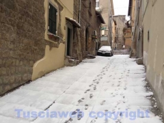 Strade ghiacciate a Viterbo