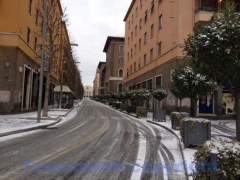 Strade ghiacciate a Viterbo