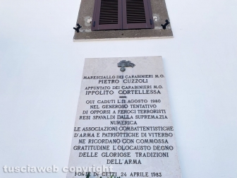 Viterbo - Strage Ponte di Cetti, la cerimonia in ricordo di Pietro Cuzzoli e Ippolito Cortellessa