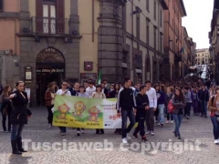 Il corteo degli studenti in piazza del Comune