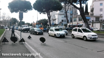Traffico bloccato a piazzale Gramsci