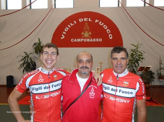 Tre pompieri in bici da Roma a San Giovanni Rotondo