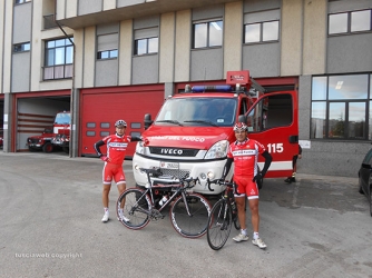 Tre pompieri in bici da Roma a San Giovanni Rotondo
