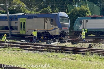 Viterbo - Treno deraglia alla stazione di Porta Fiorentina - I tecnici a lavoro