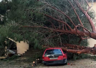 Tromba d'aria a Pescia Romana