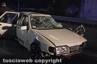 Triplo mortale sulla Tuscanese, l\'auto di Leonardo Rizzello