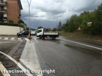 Viterbo allagata - Un lago sulla tangenziale