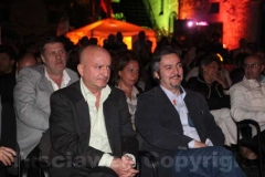 Battistoni con l\'attore Maurizio Ferrini