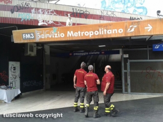 Una capretta bloccata sul tetto della stazione