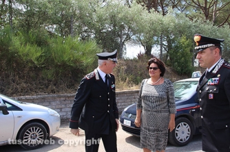Assassinio Ponte di Cetti - La commemorazione - Il comandante generale Tullio Del Sette accolto dal prefetto Piermatti e dal colonnello Conte