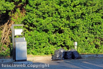 Una discarica in strada Bagni