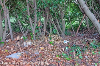 Una discarica in strada Bagni