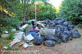 Una discarica in strada Bagni