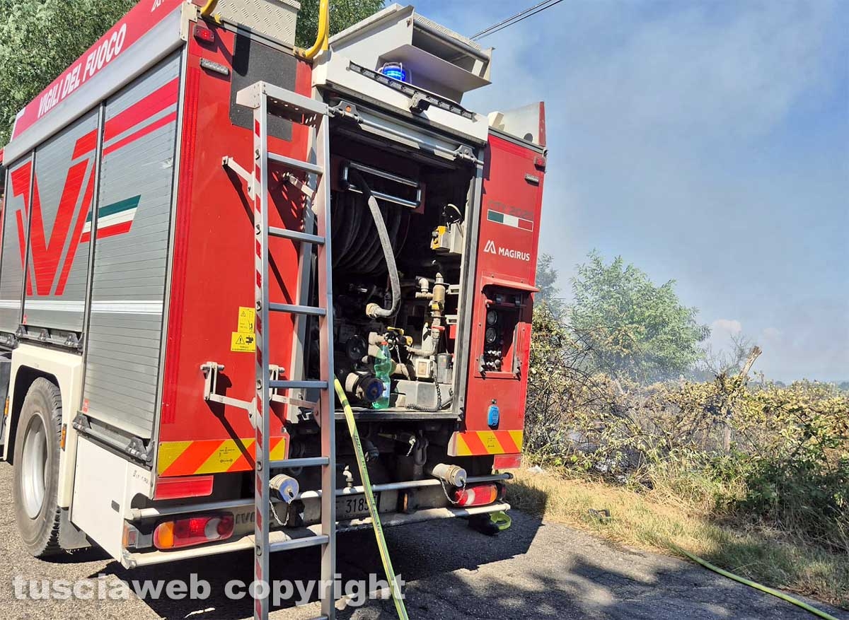 Montefiascone - Vasto incendio, fiamme tra bosco, vigne e uliveti: case lambite dal rogo