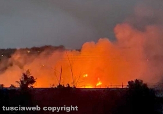 Vasto incendio tra Orte e Penna in Teverina