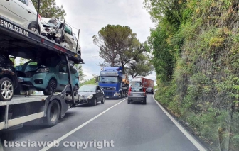 Viadotto chiuso sulla Terni-Orte - Traffico in tilt a Narni
