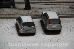 Viterbo imbiancata dalla grandine
