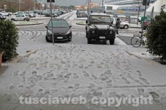 Viterbo imbiancata dalla grandine