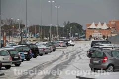 Viterbo imbiancata dalla grandine