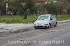 Viterbo imbiancata dalla grandine