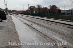 Viterbo imbiancata dalla grandine